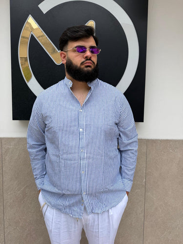 Camicia Lino Mod Alabama Collo Coreano
