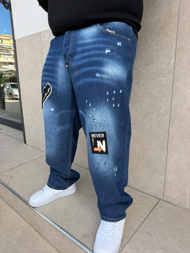 Jeans Baggy Reset 2.0 Premium Patch Blu