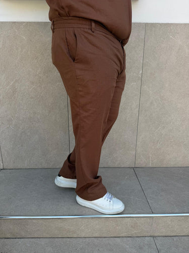 Pantalone Lino Noir Fox Fondo Ampio