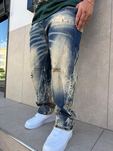 Jeans Cianotic Baggy Stark Sabbiato Blu